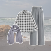 One Set Wanita Korean Style Outfit Hijab OOTD - KK80